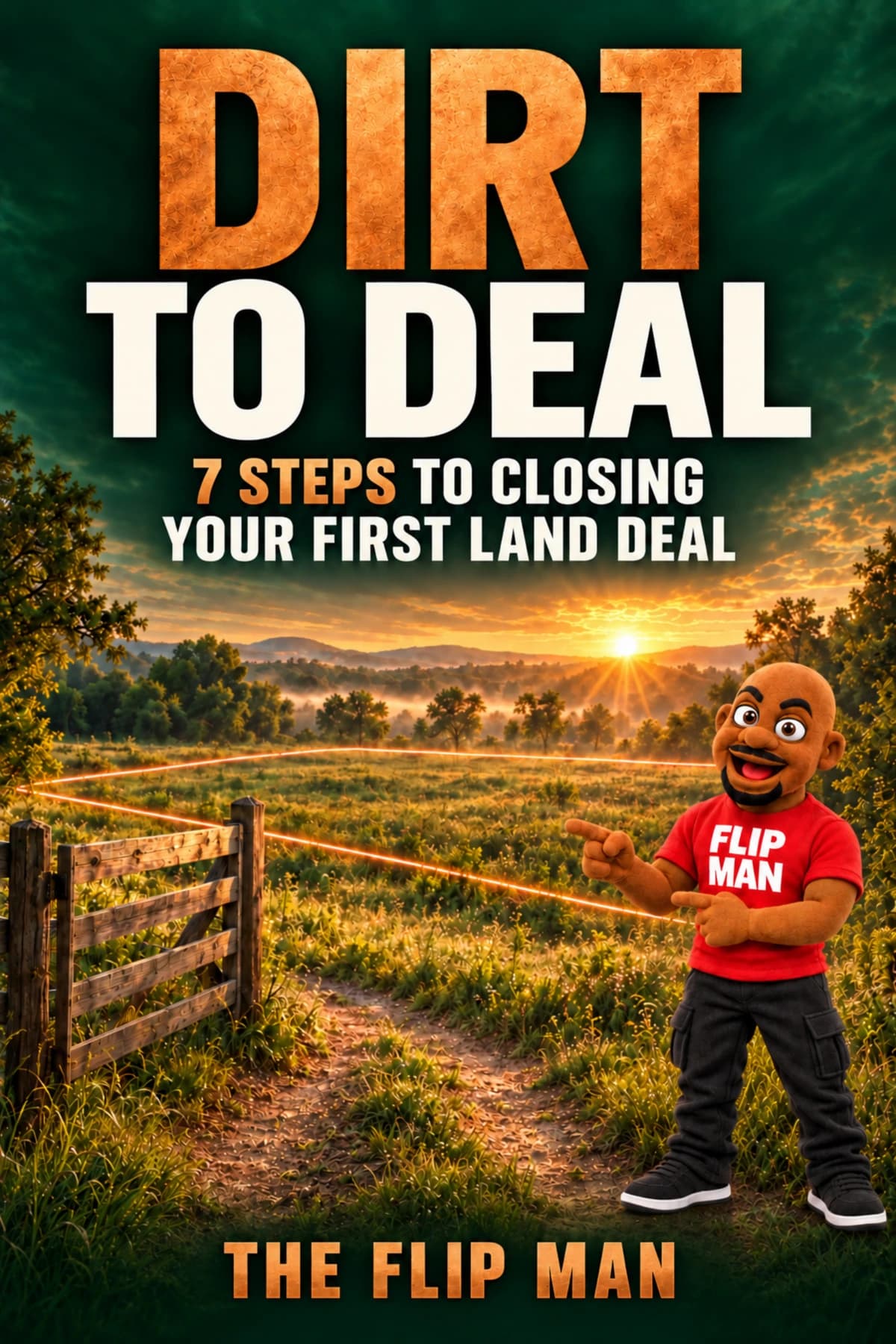Dirt to Deal: 7 Steps to Closing Your First Land Deal, shown on a tablet